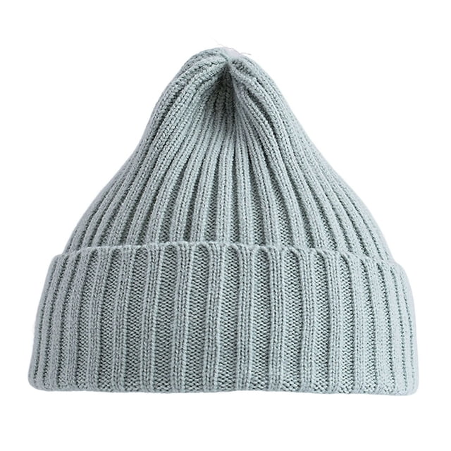 Ribbed Thickened Ear Protection Baby Beanie Winter Children Candy Colored Warm Knitted Hat Photography Props