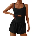thumbnail image 1 of Mono de yoga, pantalones cortos, ropa deportiva de una pieza para mujer, traje de fitness con agujeros, monos, pantalones cortos de yoga, ropa de moda para mujer, 1 of 3