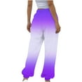 thumbnail image 3 of RYRJJ Womens High Waisted Sweatpants Y2K Gradient Athletic Workout Jogger Pants Cinch Bottom Baggy Lounge Trousers with Pockets(Purple,XXL), 3 of 4