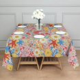 thumbnail image 3 of Pioneer Flower Floral Print Pattern Square Tablecloth, Waterproof Wipeable Spillproof Washable Table Cover for Home Kitchen Party and Daily Decor 60"x60", 3 of 6
