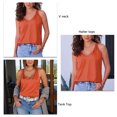 thumbnail image 3 of Camiseta sin mangas de seda satinada para mujer, cuello en V, informal, color puro, camisola básica de seda satinada, 3 of 6