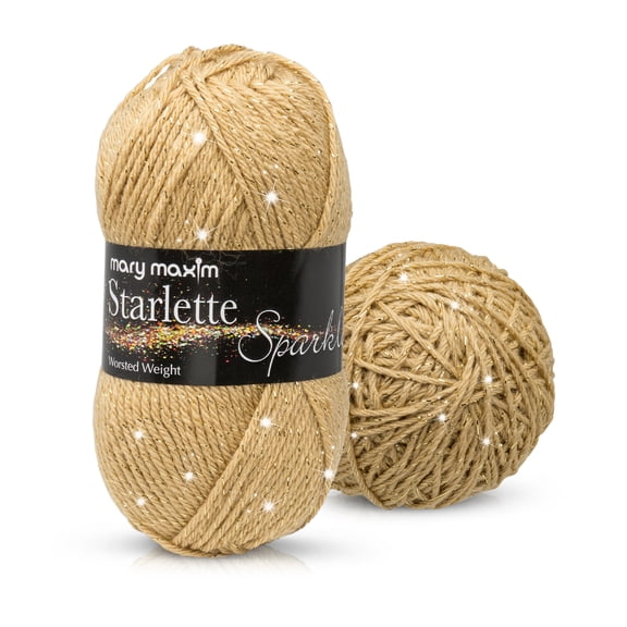 Mary Maxim Starlette Sparkle Yarn Topaz Glitter Yarn for Knitting and Crocheting 196 Yards