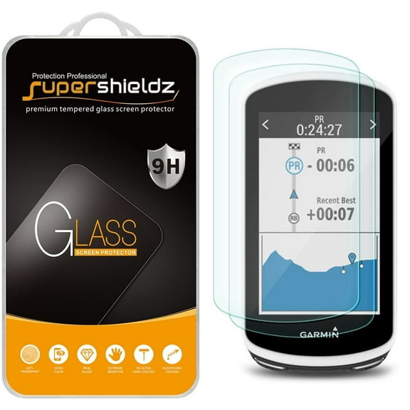 [2-Pack] Supershieldz for Garmin Edge 1030 Plus/ Edge 1030 Tempered Glass Screen Protector, Anti-Scratch, Anti-Fingerprint, Bubble Free