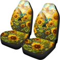 thumbnail image 5 of Uourmeti Car Seat Covers Easy to Install Breathable Car Seat Covers Full Set Polyester Auto Decor Protect, Fit for Truck Trucks Cars, Hummingbird Sunflower Design, 5 of 10