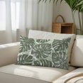 thumbnail image 6 of Sage Green Leaves Throw Pillow Cover 20 x 30 Inch Decorative Pillow Cover Summer Botanical Tropical Leaf Lumbar Pillowcase Seasonal Rectangle Cushion Case for Couch Sofa Bed Living Room, 6 of 9