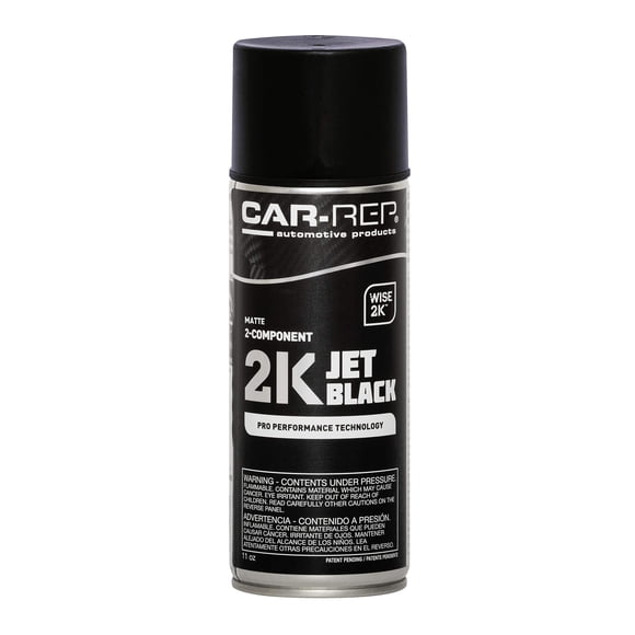 CAR-REP® 2K Epoxy Color Top Coat with Wise 2K Technology, Easy Application, High Coverage, Jet Black Matte, 11oz Aerosol Can