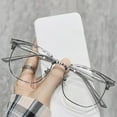 thumbnail image 1 of Lunettes Anti-Lumière Bleue Demi-Monture Hommes Femmes Sourcils Polygonal Vintage Rétro M1F8, 1 of 1