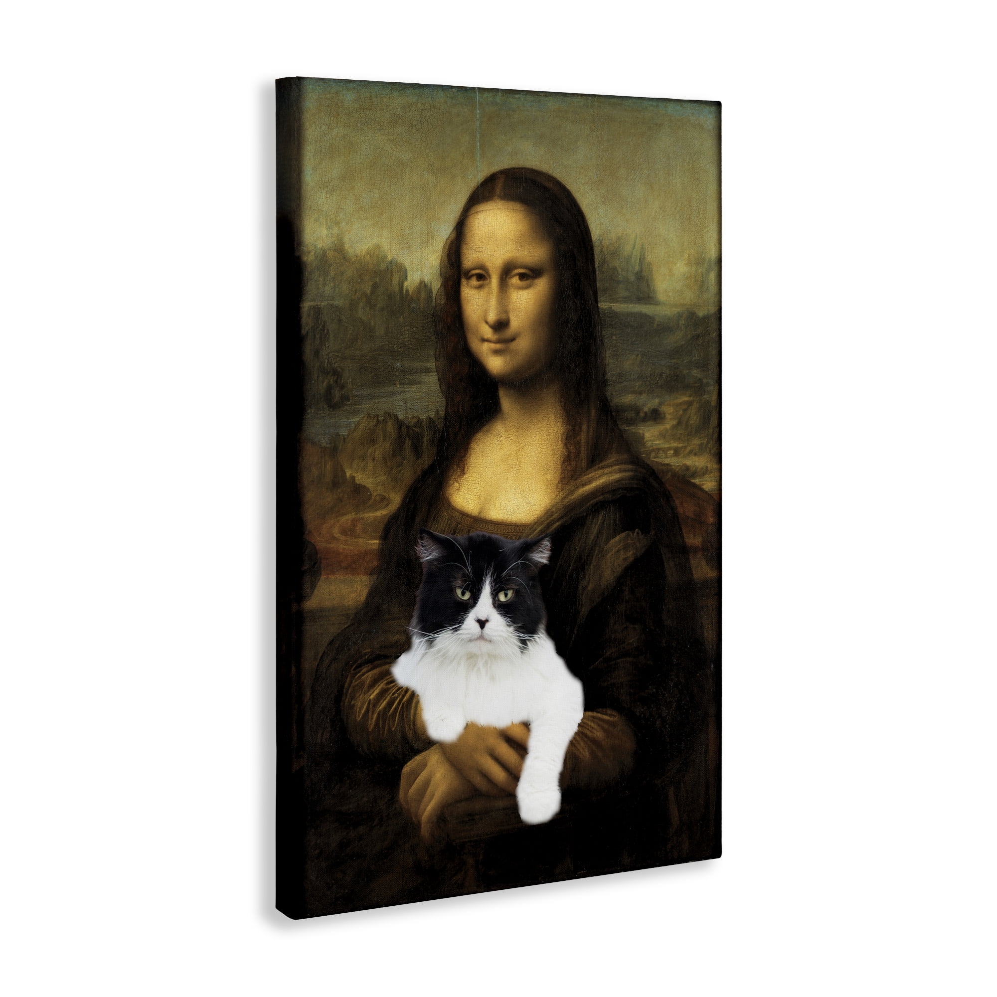 Mona Lisa Cat Lady Canvas Wall Art, design by Masters Redux