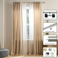 thumbnail image 2 of Ridicili 5/8" Telescoping Double Curtain Rods with Octagonal Finials, Pewter, 84"-120", 5/8 Inches Front and 1/2 Inches Back Double Window Drapery Rod, 2 of 6