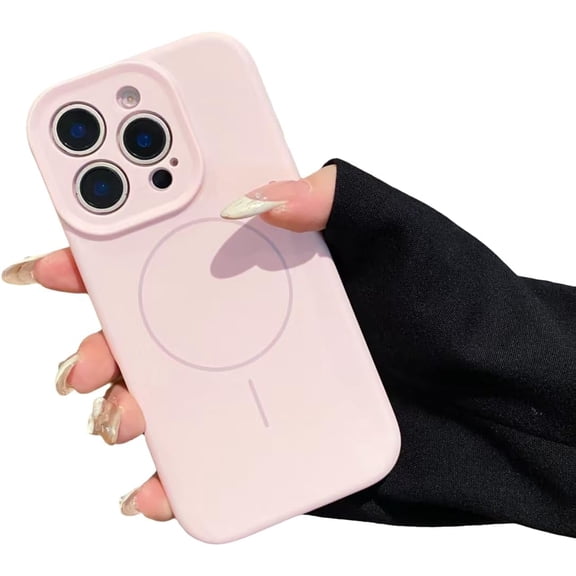 Candy Color Liquid Silicone Magnetic Phone Case for iPhone, Compatible with (Pink,iPhone 16 Plus)