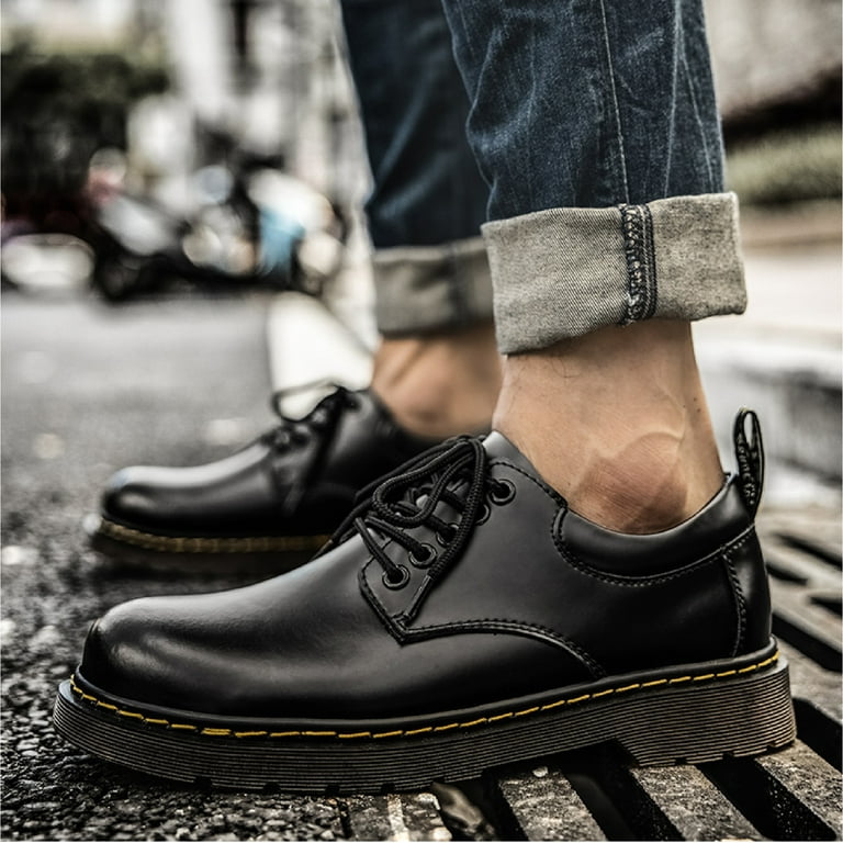 mens brown leather dress boots Men's Dark Brown High Ankle Strap Leather Boots with Zipper US 11 / Black