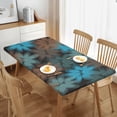 thumbnail image 2 of YFYANG 5FT Rectangular Table Cloth, Waterproof Polyester Vintage Blue Floral Texture Table Cover, Indoor Outdoor Decorative Tablecloths with Elastic Edge, 2 of 8