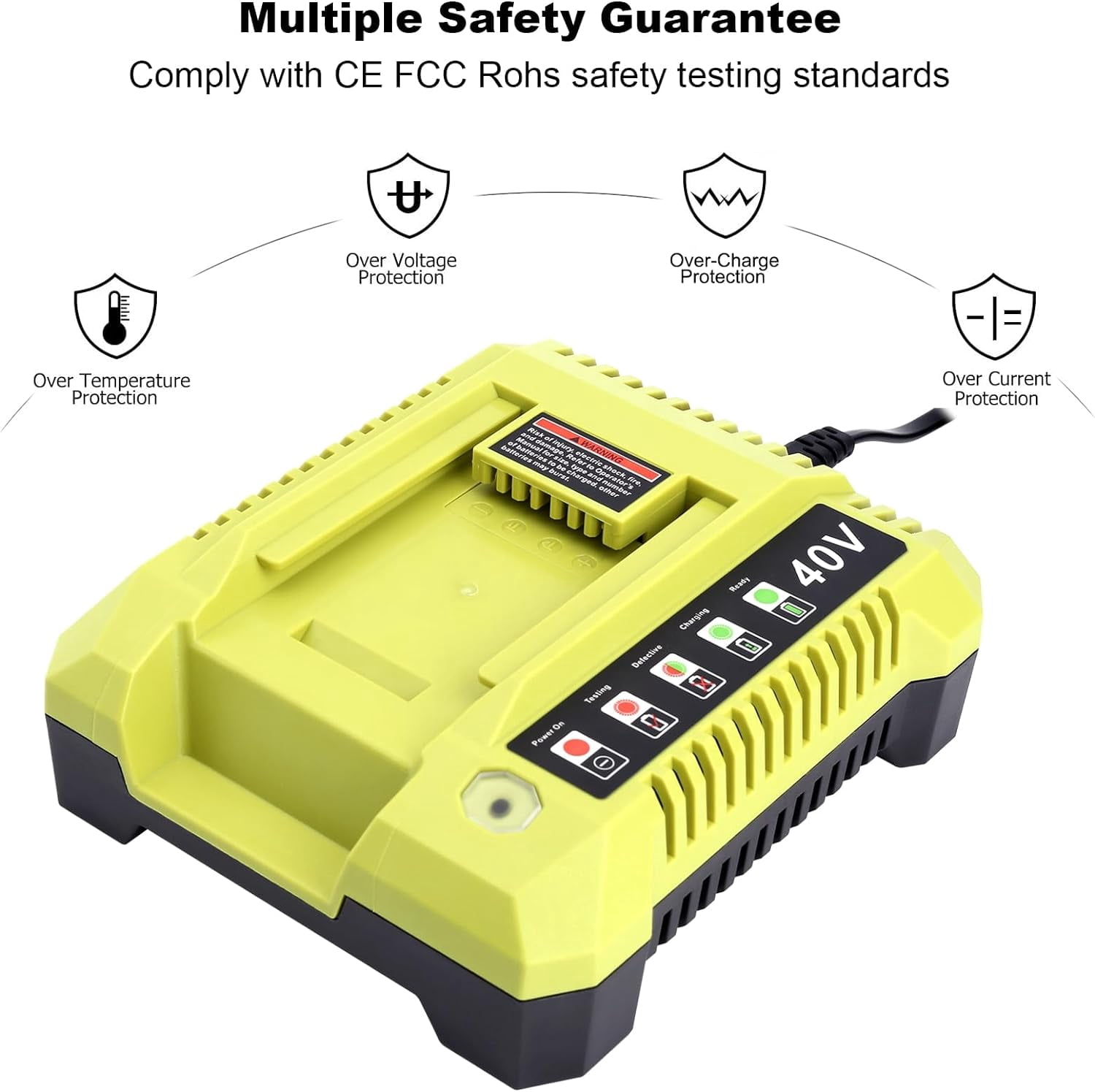 OP401 Fast Charger Replacement for Ryobi 40V Battery OP401 Charger Compatible with Ryobi 40V Lithium Battery OP4015 OP4026 OP4026A OP4030 OP4040 OP4050 OP4050A OP4060 OP40261 OP40301 OP40401 Charger
