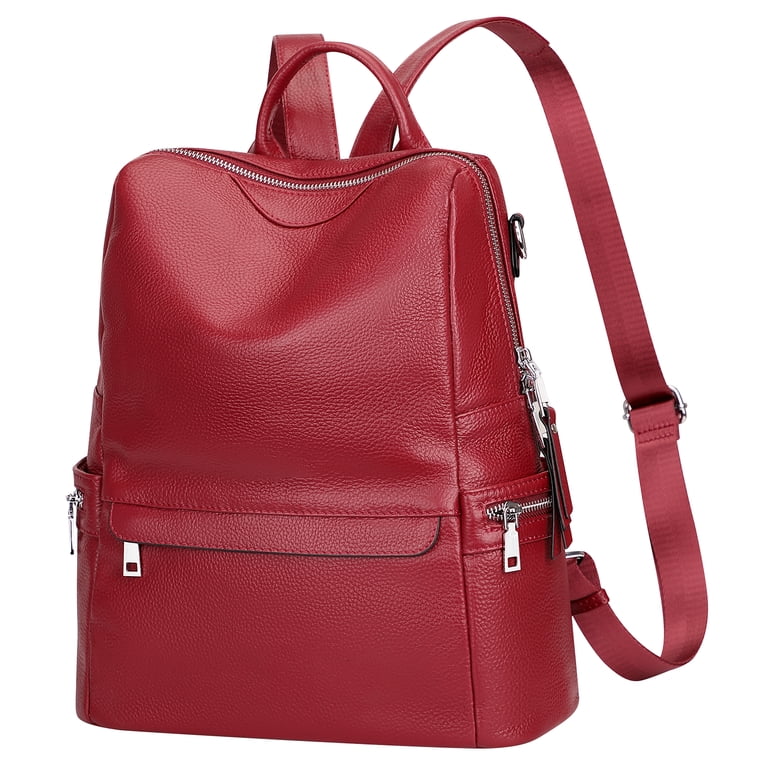 Elegant Red Women\'s Leather Backpack Small Women Leather Backpack / Mini Red Backpack Purse  main image 3