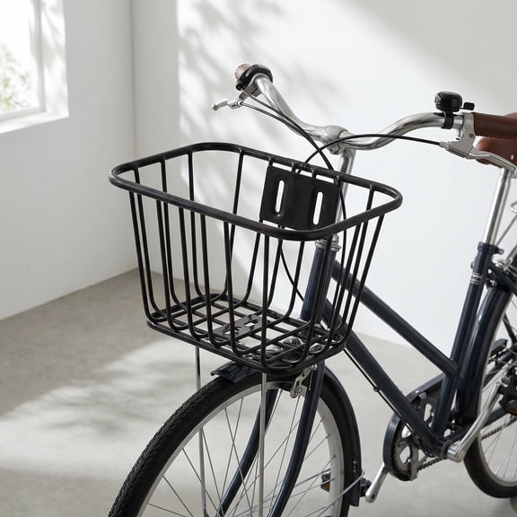 YOSADIER Black Front Bike Handlebar Basket for Comfortable Storage of Accessories and Essentials