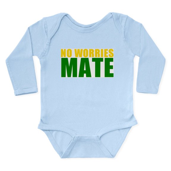 CafePress - No Worries Mate Body Suit - Long Sleeve Cotton Baby Bodysuit