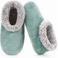 thumbnail image 1 of WAYANSoft Fuzzy Slippers for Women Indoor, Warm Furry House Sock Shoes Fluffy Lined, Bedroom Booties Non-Slip Gripper Soles, Winter Cozy Christmas Gifts, 1 of 1