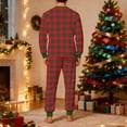 thumbnail image 4 of Leodye Pyjama de Noël Adulte à Carreaux Pantalon de Pyjama Manches Longues Col Rond pour Couples & Famille Rouge P(S), 4 of 5