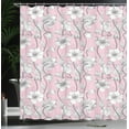 thumbnail image 3 of Ambesonne Pink and Grey Shower Curtain, Soft Yoga Botanical, 69"Wx75"L, Rose Pale Grey, 3 of 4
