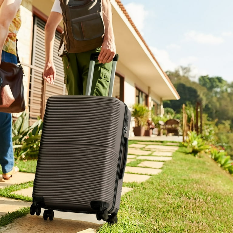 Hikolayae Hardside Spinner Luggage Sets in Coffee Brown, 3 Piece