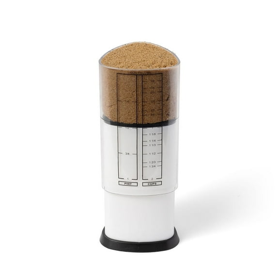 KitchenArt 2 Cup Tri Adjust A-Cup, Easy Pour Adjustable Measuring Cup, 3.25" x 3.25" x 6" Kitchen Gadget