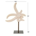 thumbnail image 3 of 8" x 12" Pink Polystone Textured Starfish Sculpture with Copper Stand, by DecMode, 3 of 13