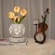 thumbnail image 4 of Lámpara de Escritorio con Luz de Noche de Tulipán y Flores Artificiales con Jarrón Recortado, Carga USB, 3 Colores, Atenuación Continua, Lámpara de Mesa, 4 of 5