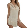 thumbnail image 1 of FhsagQ Sortie de Plage en Filet pour Femmes Maillot de Bain pour Femme Blouse 2024 Été Crochet Ajouré Tricot Maillot de Bain Robe de Plage Sortie de Plage pour Femmes Sortie de Plage String Sortie de Plage pour Femmes Grande Taille Beige P, 1 of 8
