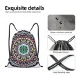 thumbnail image 4 of Fotbe Colorful With Blue Oriental Bolsa Mochila con Cordón Estampada, Bolsa de Gimnasio Deportiva, Bolsa Cinch, Bolsa con Cordón para Hombres y Mujeres-Small, 4 of 6