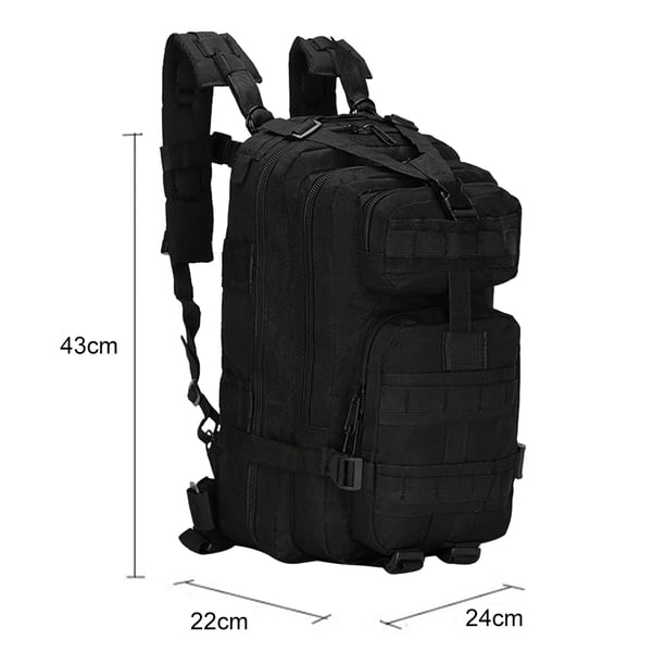 Mochila para deportes al aire libre 600D Oxford Senderismo 25L Mochila grande Molle Mochila (Negro) Hugtrwg Para Estrenar