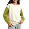 thumbnail image 2 of StSilkitty Boys Girls Long Sleeve Sweatshirts Color Block Crewneck Pullover Tops Fall Winter Warm Clothes Size 2-12, 2 of 9