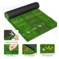 thumbnail image 4 of Artificial Grass Rug Outdoor Artificial Turf 3FTX11FT Green Zebra Stripe Fake Grass Mat, 0.8" Pile Height Astroturf Carpet for Patio Balcony Pool Deck Tennis Lawn, Customized Cuttable, 4 of 7