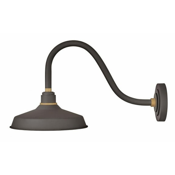 1 Light Medium Outdoor Gooseneck Barn Light Traditional-Industrial Style 12 inch Wide By 13.75 inch High-Museum Bronze Finish Bailey Street Home