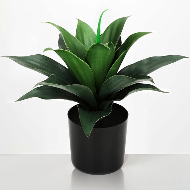 Planta artificial de ágave en maceta, planta de computadora falsa en maceta, plantas artificiales de vegetación realista para interiores, oficina