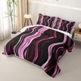 thumbnail image 3 of Homewish Pink Vertical Lines Bed Spread Queen,Modern Abstract Art Queen Coverlet Set,3-Piece, 3 of 7