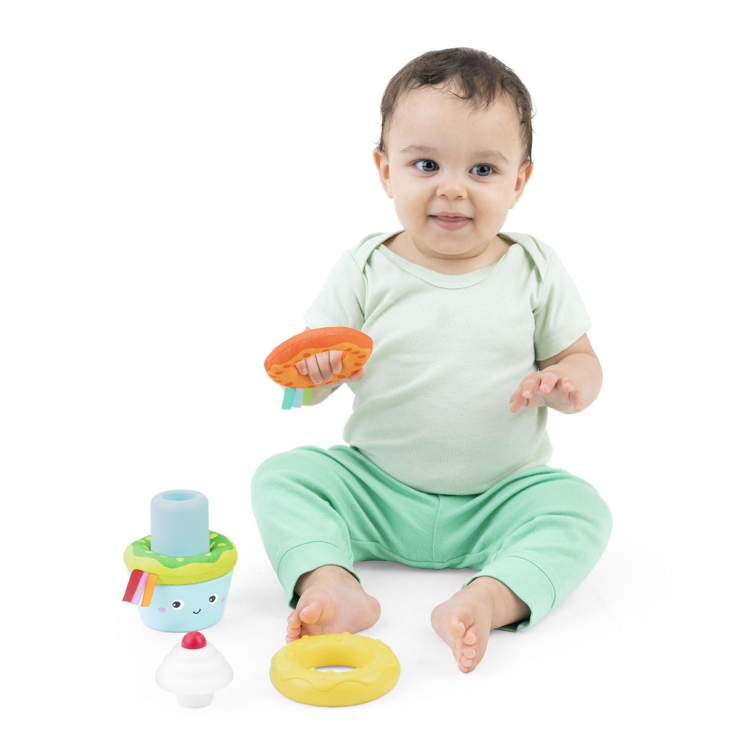 Bright Starts Cupcake Tower Stacking Toy with Teether, 6 - 36 months