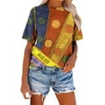 thumbnail image 4 of Fiudx Ofertas Del Día Blusa de Manga Corta con Cuello Redondo y Pantalón Corto Informal para Mujer a La Moda, 4 of 4