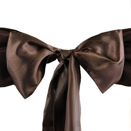 

50 Chocolate Brown Chair Sashes Bows Ties for Wedding ations Party Supplies Events Chair Covers Banquet Reception