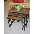 thumbnail image 2 of 3 piece nesting tables with slate tops, 2 of 6