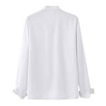 thumbnail image 4 of Bcfgryg Male Casual Business Solid V Neck T Shirt Blouse Long Sleeve Stand Collar Tops T Shirt Stretch Comfort Men's Shirts, 4 of 4
