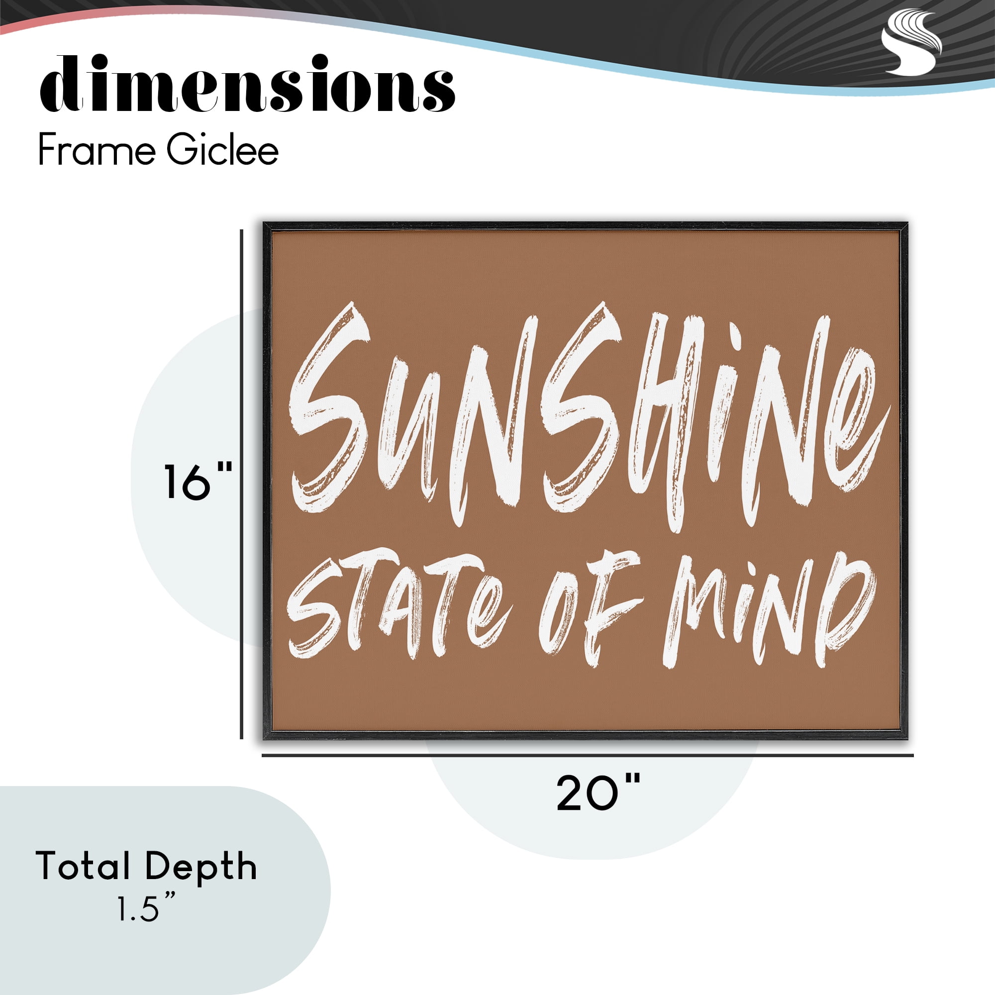 Summery Sunshine State Of Mind Black Framed Giclee Art, design by Lettered and Lined