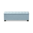 thumbnail image 4 of Baxton Studio Roanoke Modern and Contemporary Light Blue Fabric Upholstered Grid-Tufting Storage Ottoman Bench, 4 of 7