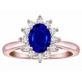 thumbnail image 3 of Star K � Classic Lady Diana Halo Oval 7x5 Created Sapphire Ring, 3 of 9