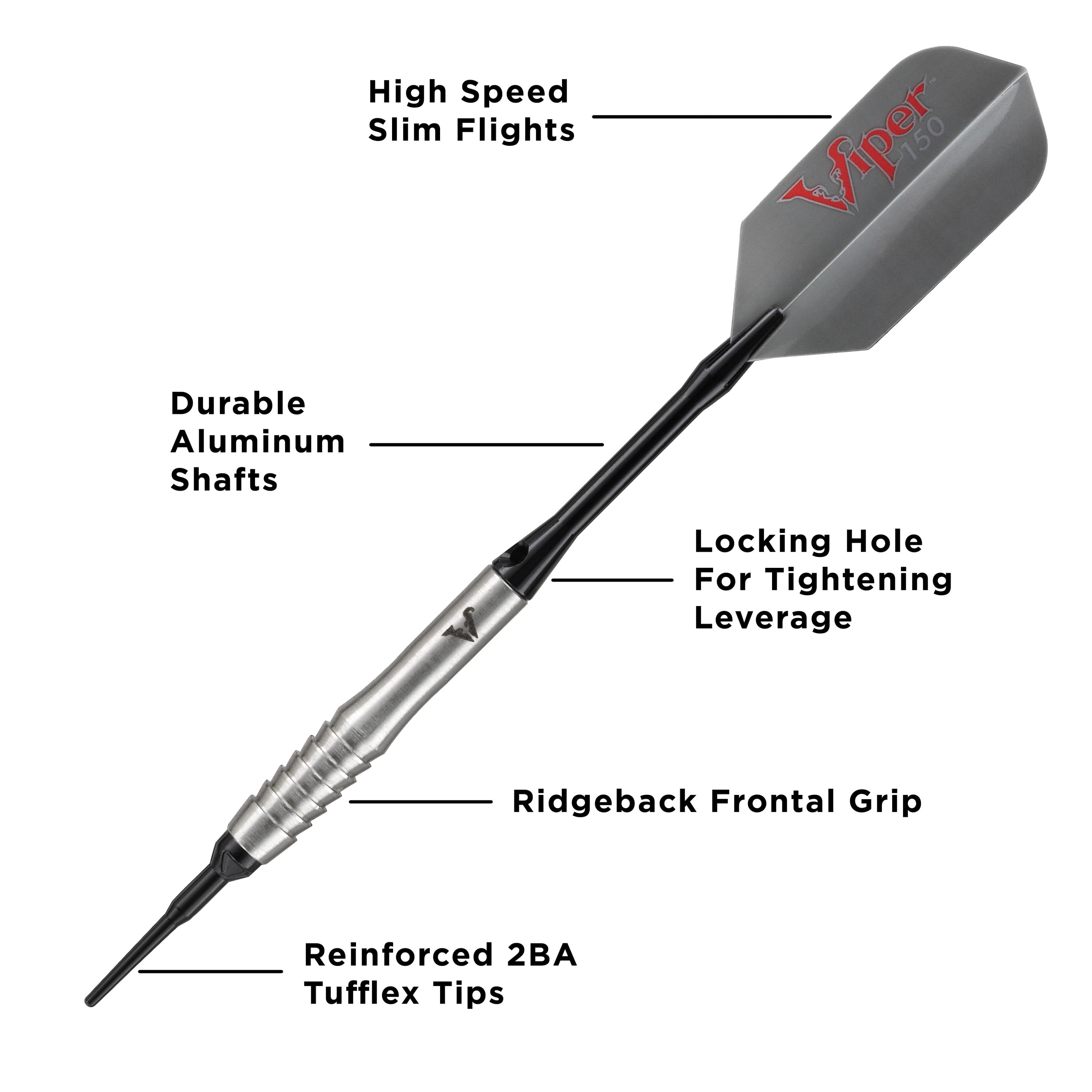 Viper V-Factor 90% Tungsten Professional Soft Tip Dart Set, 20 Grams