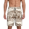 thumbnail image 1 of Fotbe Western Desert Cowboys2 Pantalones Cortos de Pijama para Hombre, Ropa de Dormir, Pantalones de Pijama Cortos para Hombre-Small, 1 of 6