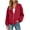 Red, variant on SBYOJLPB Women Tops Solid Color V-Neck Zipper Pocket Long Sleeves Tops Jacket Coat
