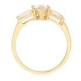 thumbnail image 5 of 2 ct Marquise Cut Simulated Diamond 3 Stone 14K Yellow Gold Womens Engagement Ring, 5 of 6