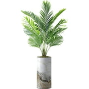Artificial Palm Tree in Modern Planter, Fake Areca Tropical Palm Silk Tree for Indoor Outdoor Home Decoration - 66" Overall Tall (Plant Pot Plus Tree)