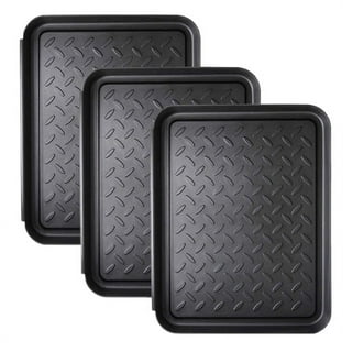 Aumket Boot Tray for Entryway Indoor ,16.8x 12.8 Inch Black Shoe Mat Trays, Boot Drying Mat ,Dirt Rug, Dog Water Mat 