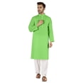thumbnail image 5 of Atasi Cotton Kurta Solid Ethnic- Festive Long Shirt W/ Pintuck Traditional Indian Wear For Men's, 5 of 7